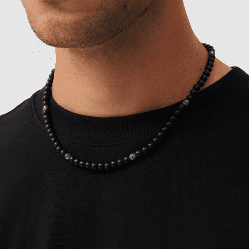 MatteOnyxBeadedNecklaceSide