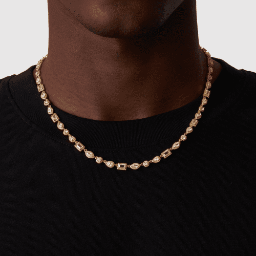 MixedClusterLinkedNecklace Gold