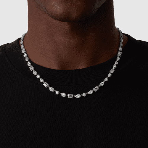 MixedClusterLinkedNecklace Silver