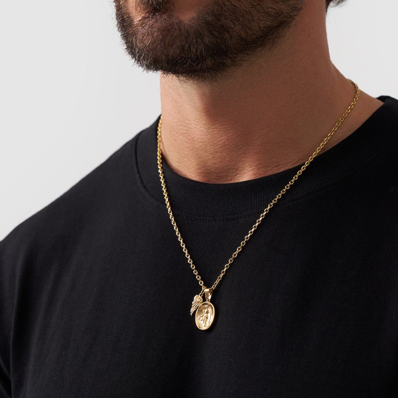 nike pendant gold side