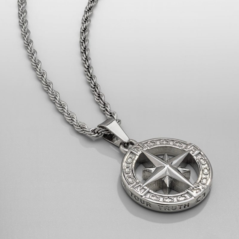 north star pendant silver