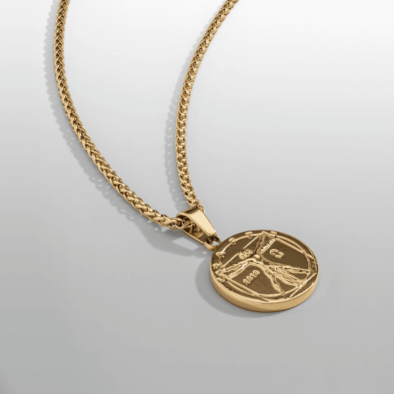 vitruvian pendant gold